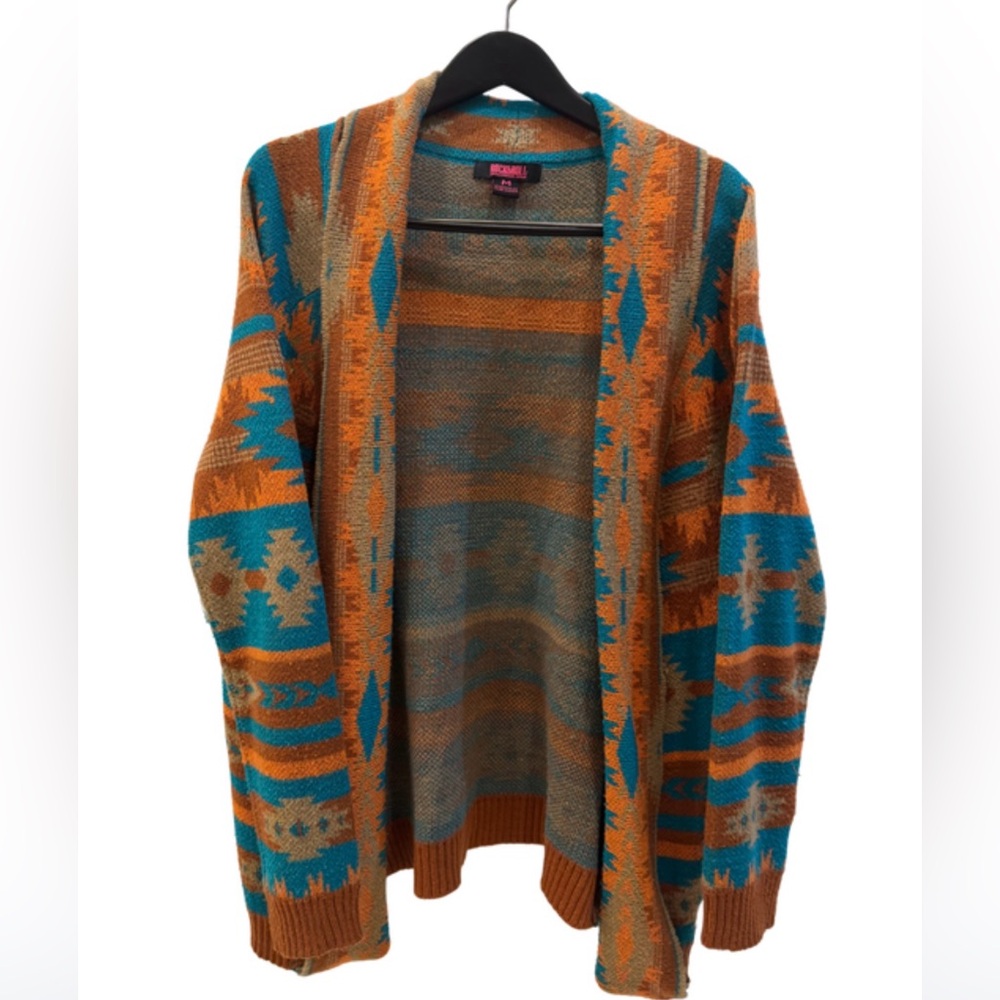 ROCK & ROLL DENIM AZTEC PRINT CARDIGAN